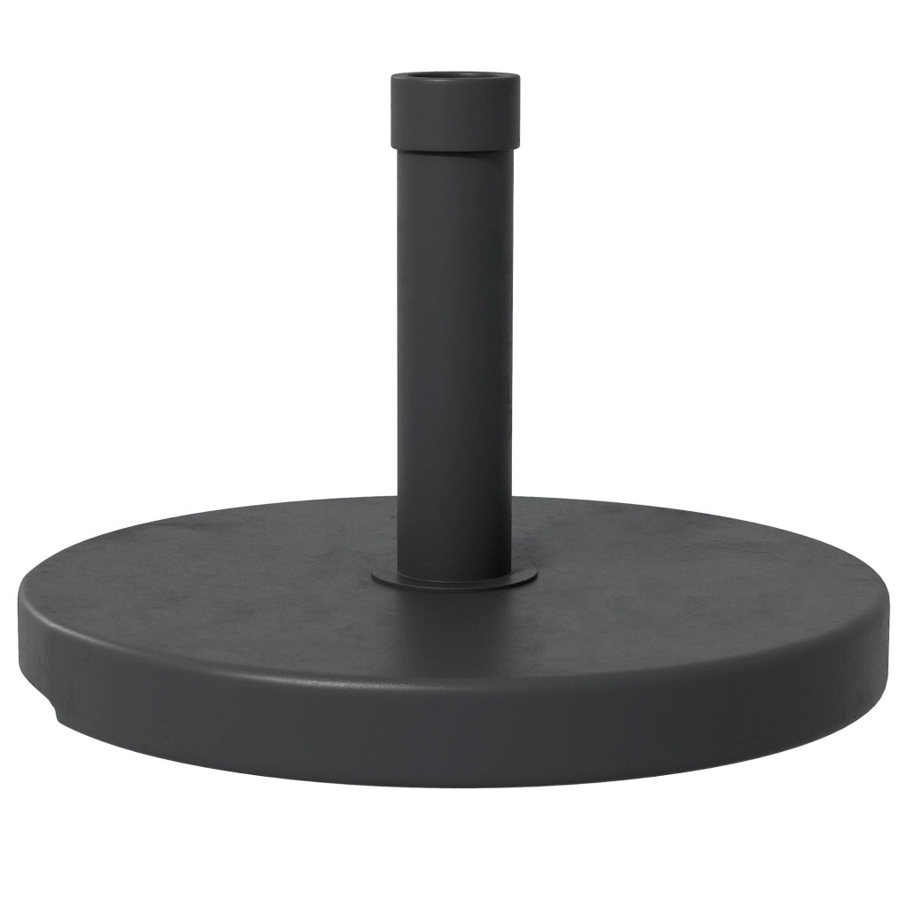 Base per Ombrellone da 15kg Rotonda per Pali da ?24-38mm, Plastica e Cemento, ?46.5 cm, Nero