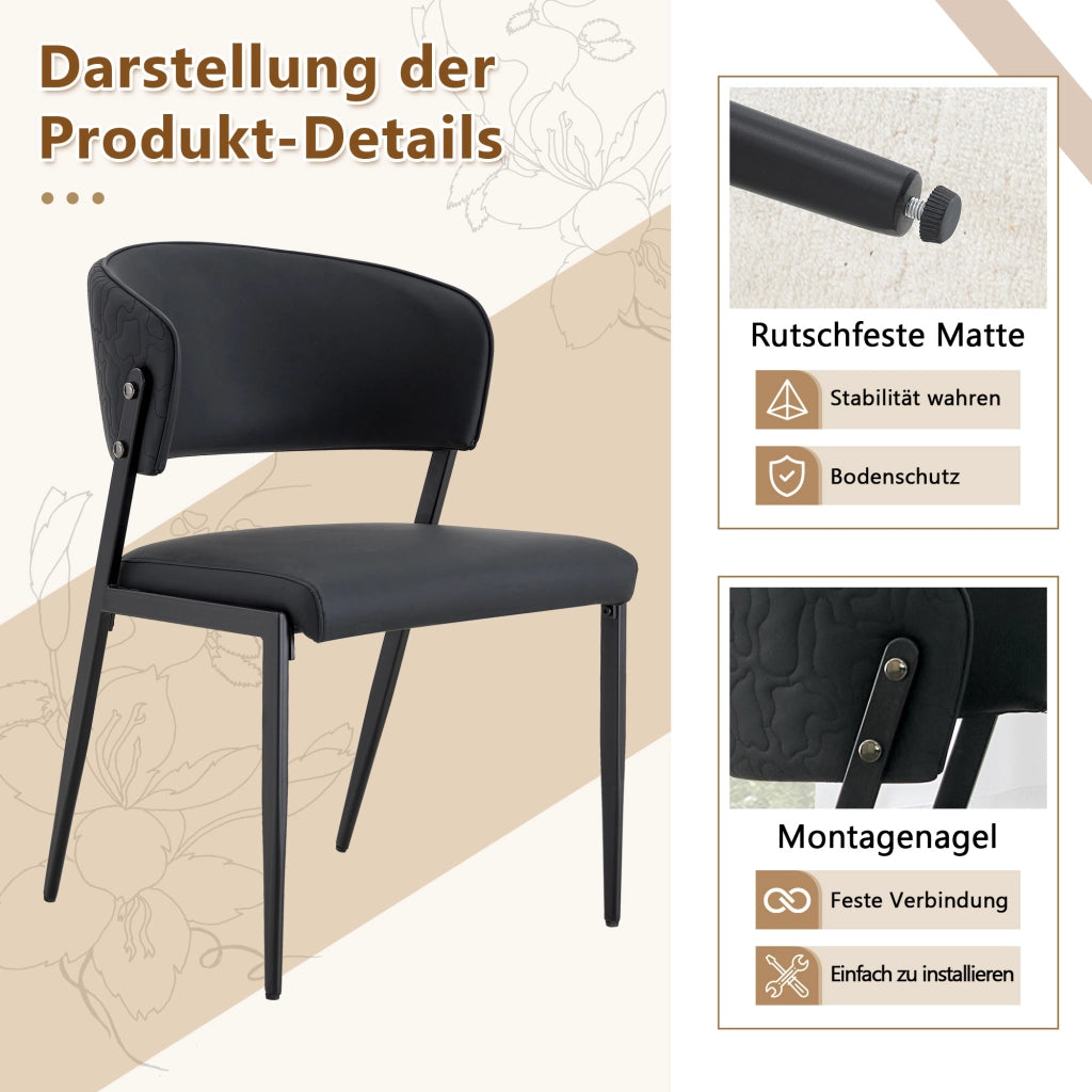 SEDIA Da pranzo moderna in PU con struttura in metallo, 78 cm