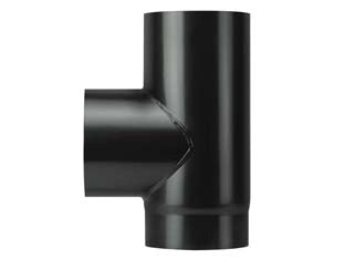 RACCORDO A T F/F PORCELL. PER STUFE LEGNA NERO OPACO PESANTE MM.1,2- - ø cm.13 - 1 pezzi SAVE