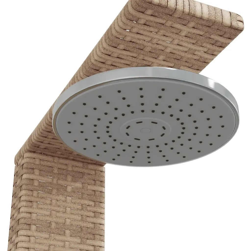 Doccia da Esterno Beige 50x55x224 cm Polyrattan e Legno Acacia 368208