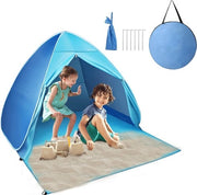 Tenda da spiaggia pop-up con protezione UV e protezione dal vento per 2-3 persone - tenda da spiaggia trasportabile per campeggio familiare