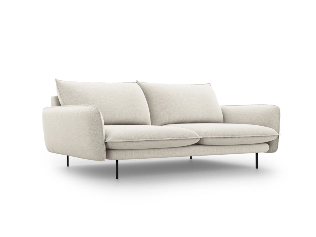 Cosmopolitan Design - Divano "Vienna" 4 posti in tessuto strutturato beige chiaro 