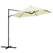 Ombrellone da Giardino a Sbalzo 2.6x2.5 m con Rotazione a 360¡ã e Manovella, Beige