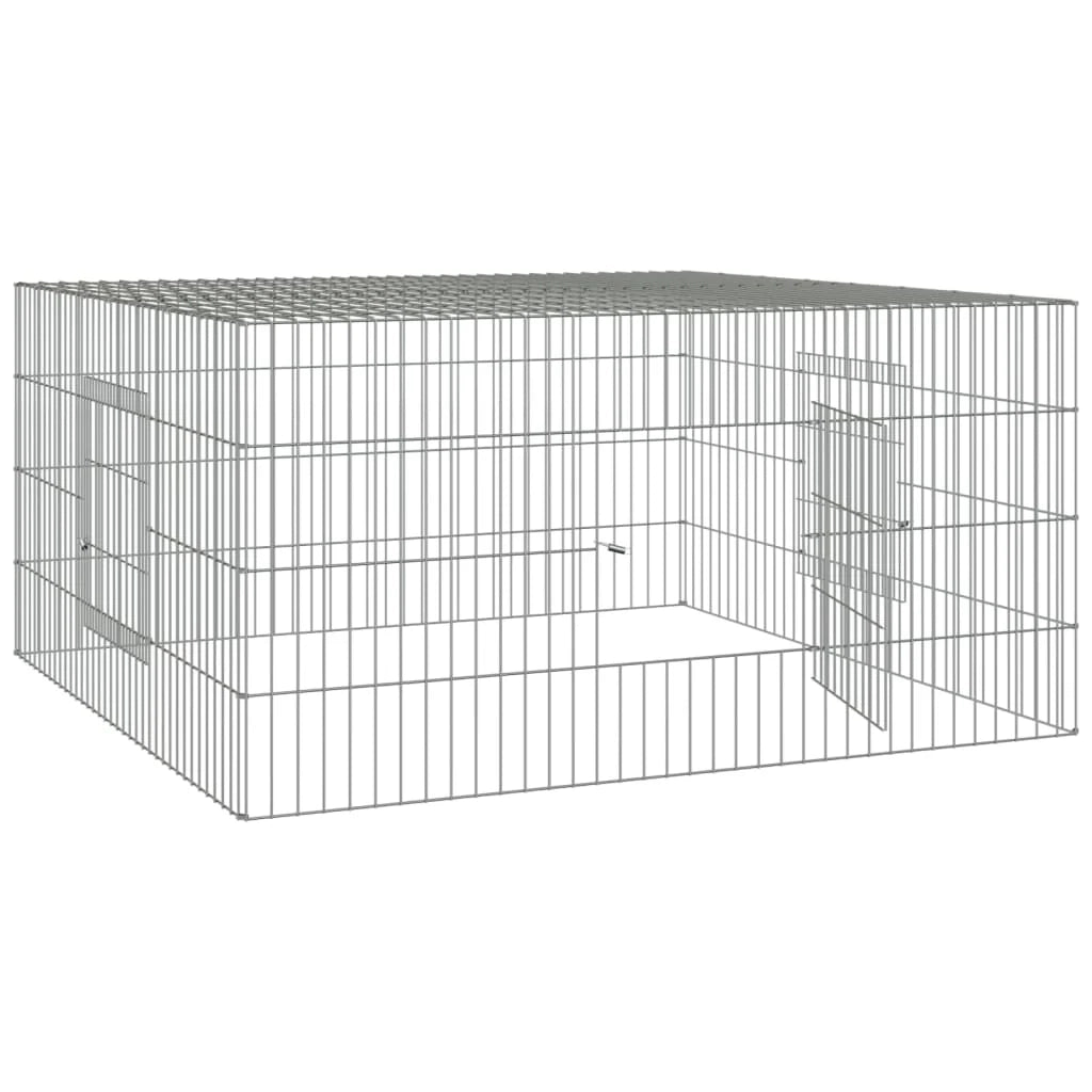 Gabbia per conigli 110 x 110 x 55 cm Ferro zincato Argento 02_0041684