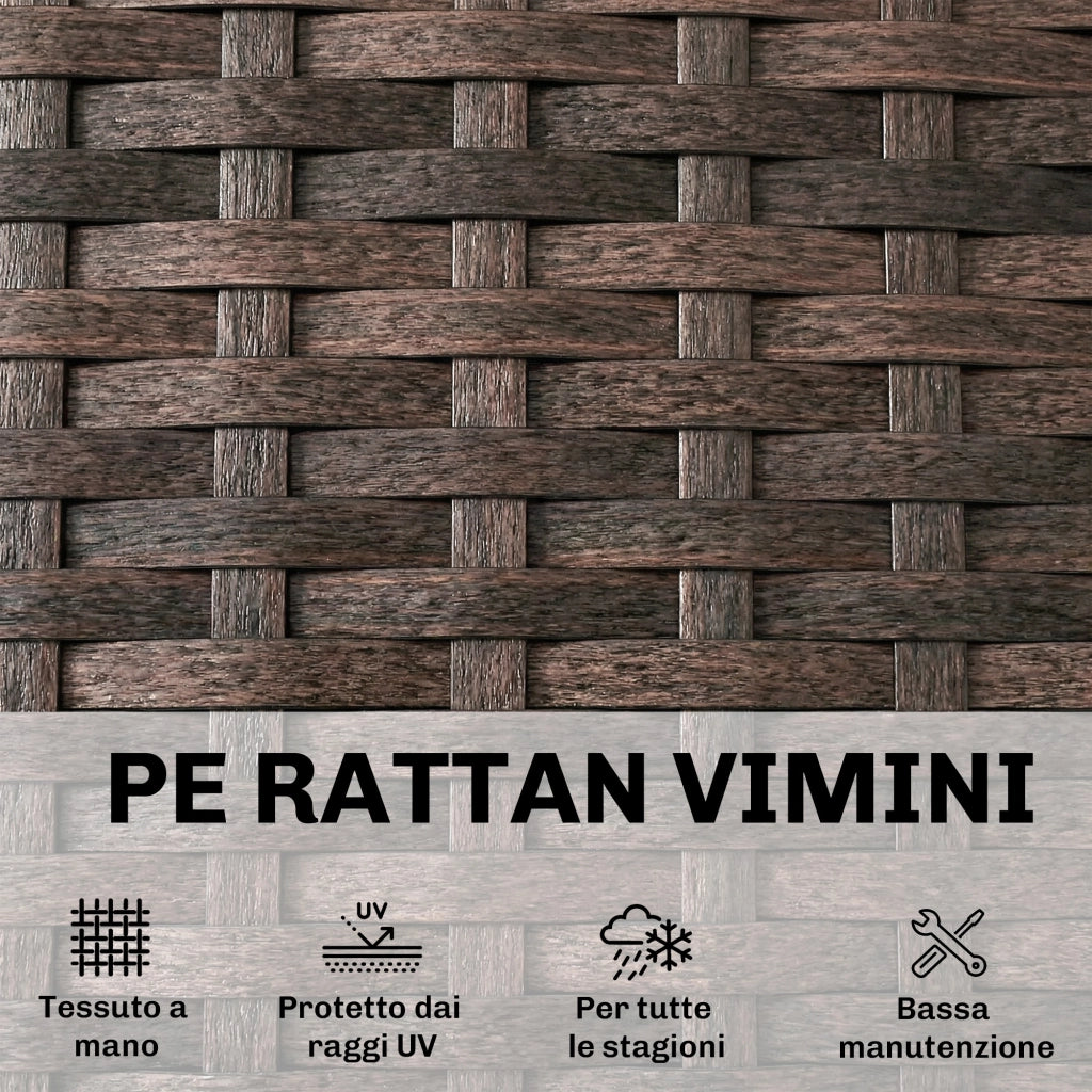 Lettino da Giardino in Rattan ¨C Zephmum ¨C Marrone 60x198x44 con Cuscino