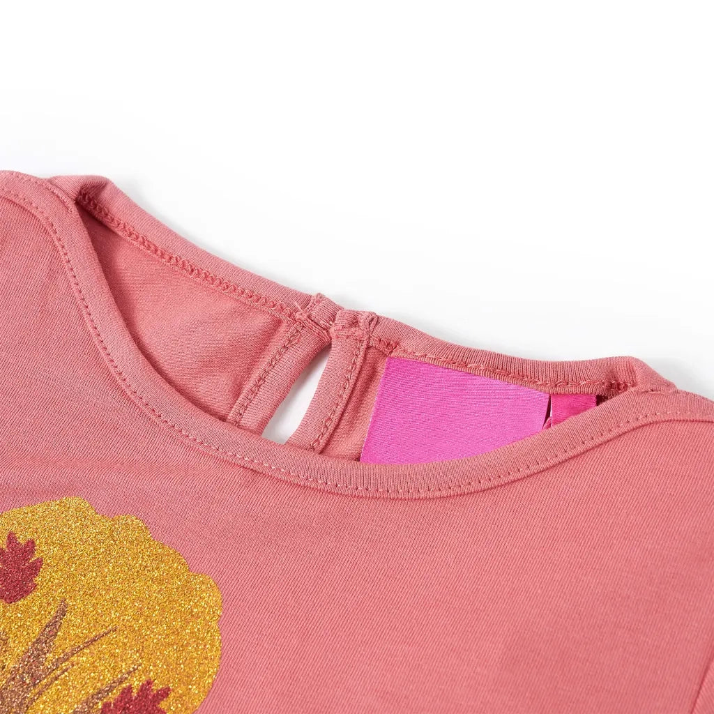 Maglietta da Bambina a Maniche Lunghe Rosa Antico 116 13811