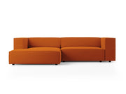 Cosmopolitan Design - Divano angolare sinistro "Arendal" 3 posti in velluto terracotta 
