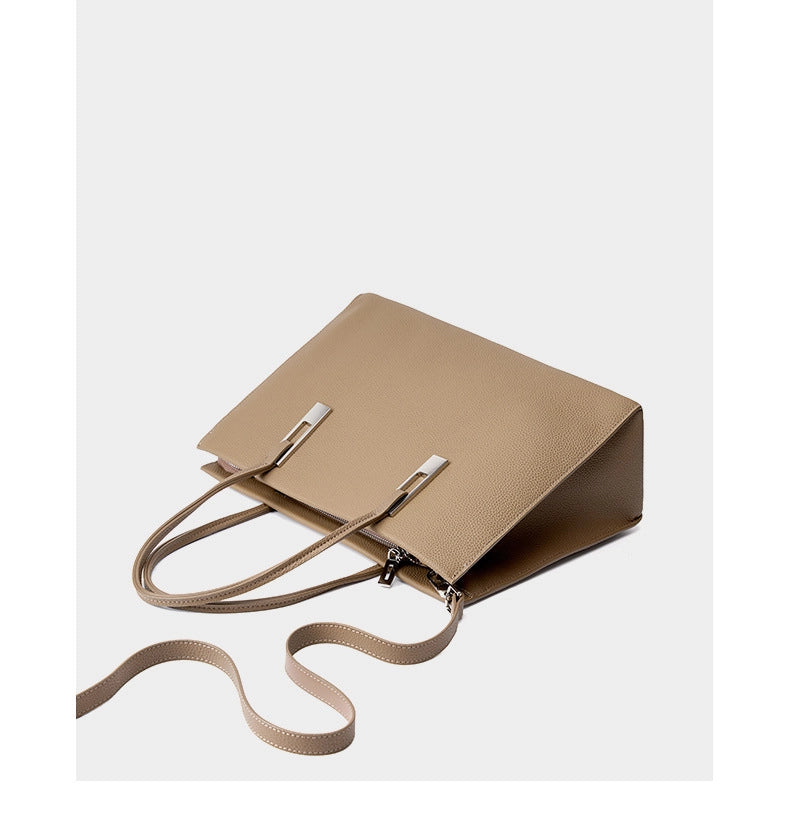Borsa da donna in vera pelle, grigia