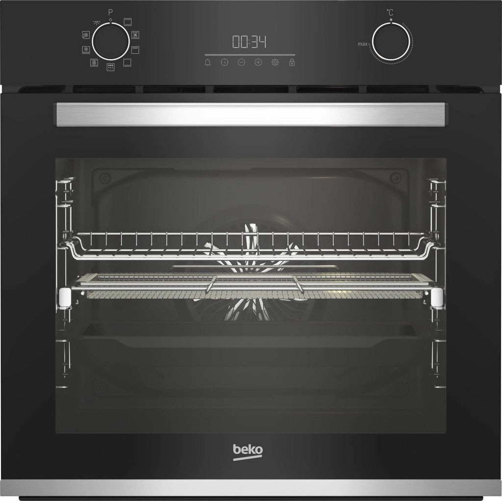 Beko b300 Forno Multifunzione BBIMA13302BMPE Pirolitico con AirFry, , 9 Funzioni, A+, Cristallo Nero e Inox
