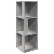 Elegante mobile angolare compatto 33 x 33 x 100 cm con 3 scomparti stile soggiorno legno composito grigio cemento 02_0047971