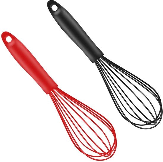 Set di miscelazione per cucina, miscelatore in silicone 27cm set da 2, miscelatore a palloncino piccolo, spremipanna, cucchiaio, accessori per cucina e accessori da forno per miscelare, spremere, schiumare e mescolare