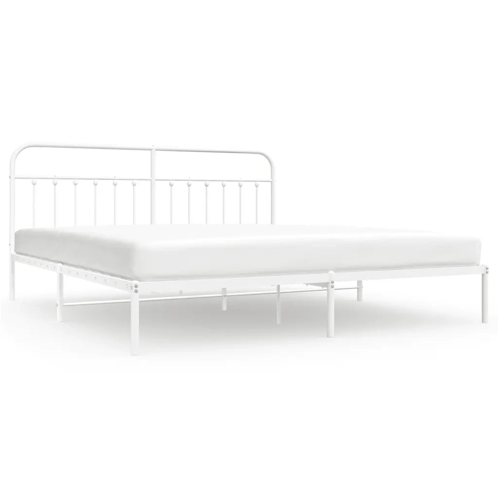 Giroletto con Testiera Metallo Bianco 193x203 cmcod mxl 81547