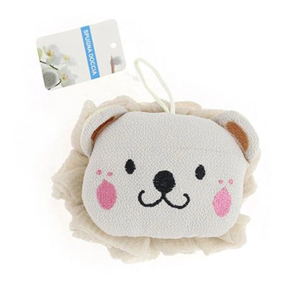 Trade Shop - Spugna A Rete Per Doccia Bagno Spugnetta Esfoliante Pelle Corpo Con Cagnolino 10772 -