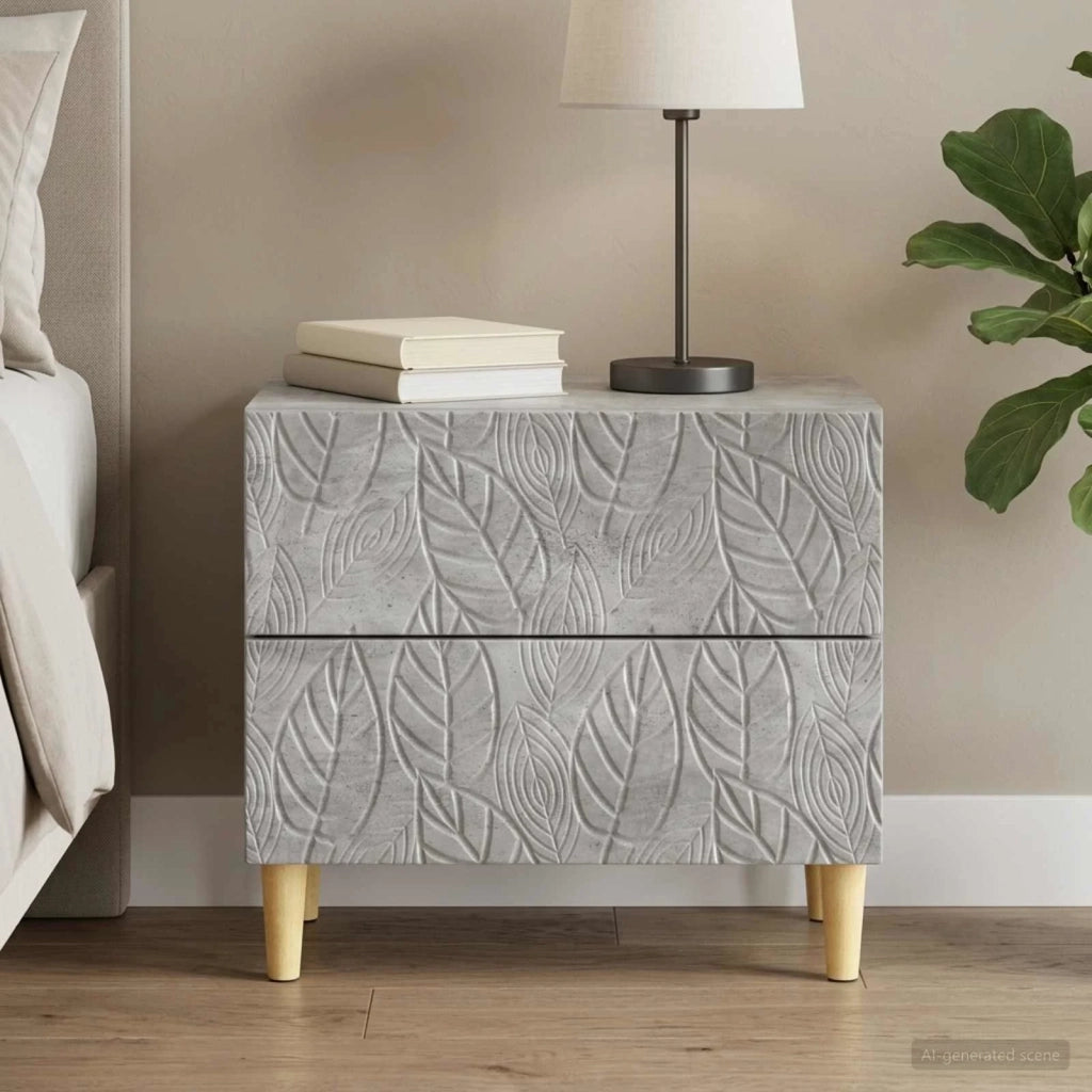 Comodino Grigio Cemento 62 x 34,5 x 48 cm Legno ingegnerizzato 895008