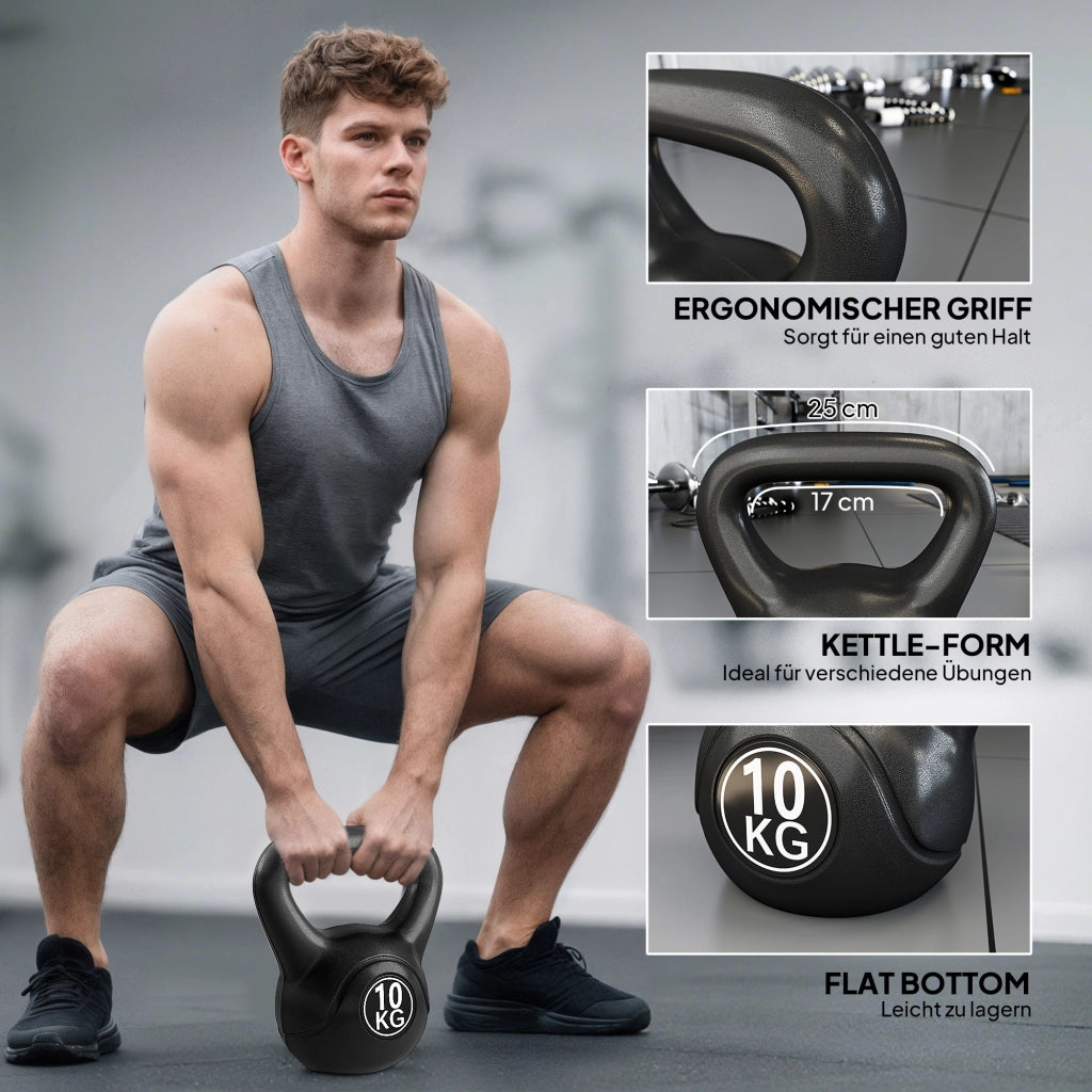 Kettlebell Kugelhantel 10 kg ¨C zephmum ¨C 10 kg Nero