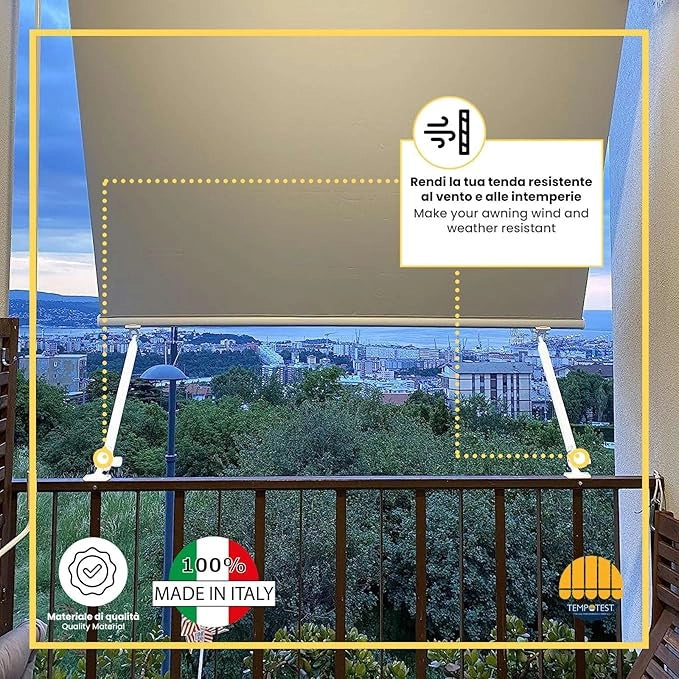 Coppia di Braccetti per Tende da Sole a Caduta Tempotest Parà in Alluminio 70 cm - Colore Bianco