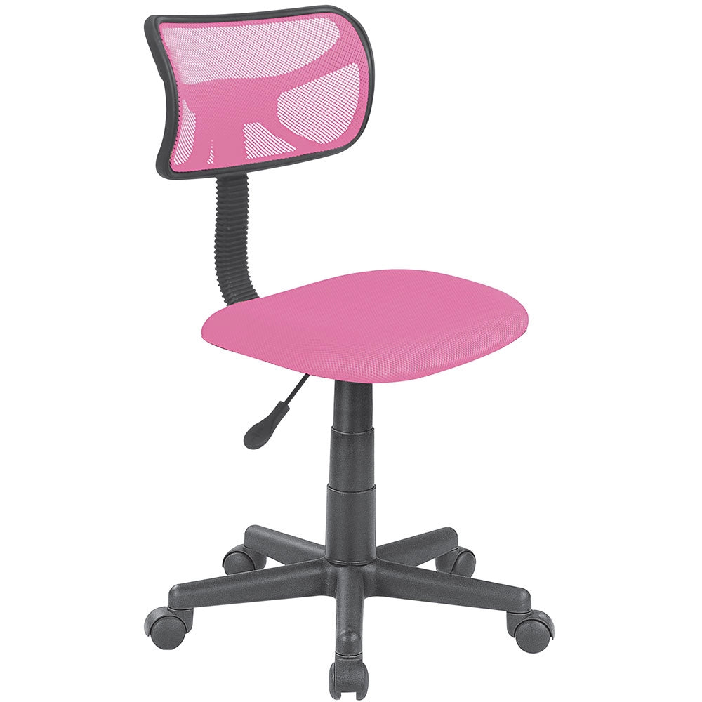 Sedia Girevole Cameretta Ufficio 5 Ruote Scrivania Schienale Traspirante Rosa