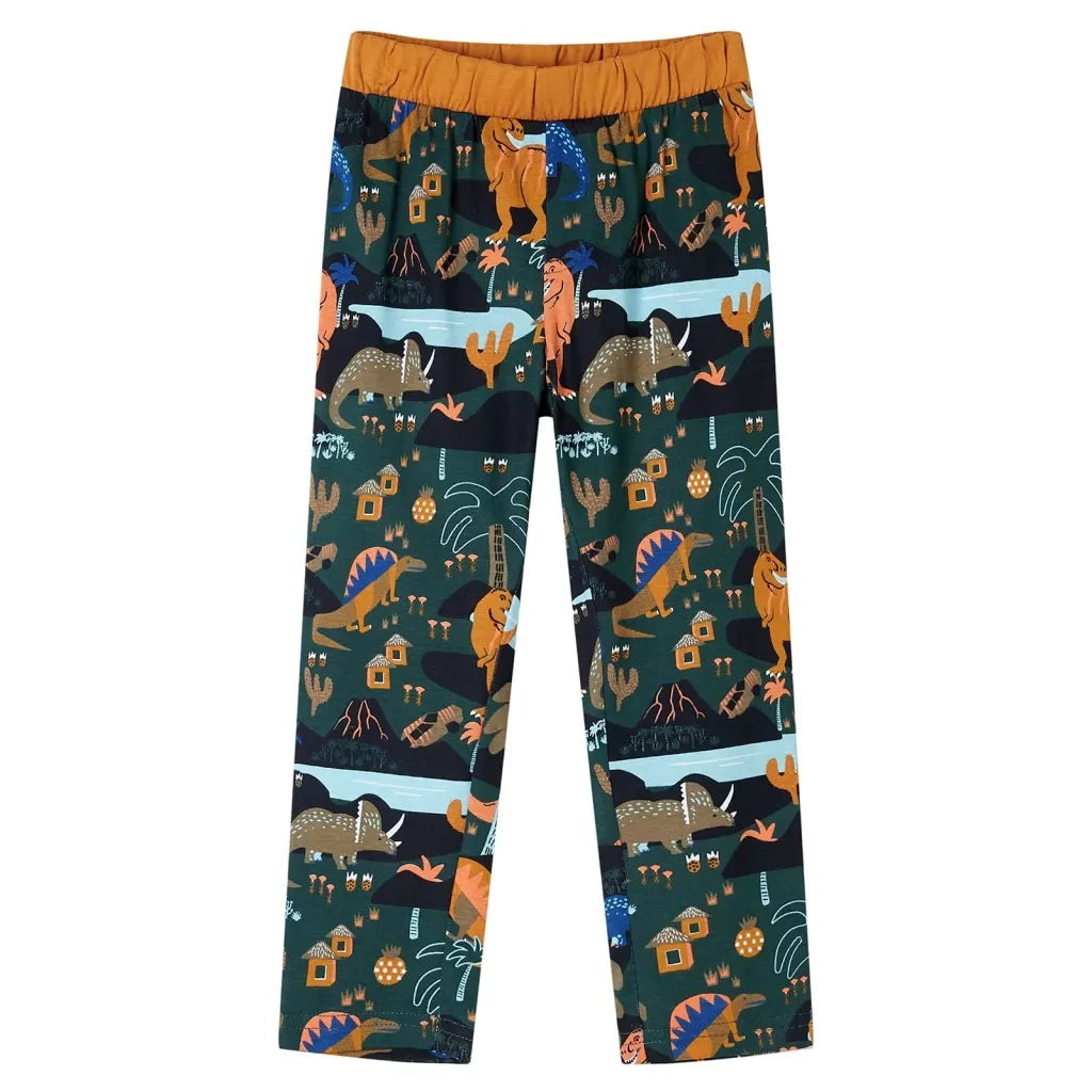 Pigiama da Bambino a Maniche Lunghe Verde Scuro 104 13365