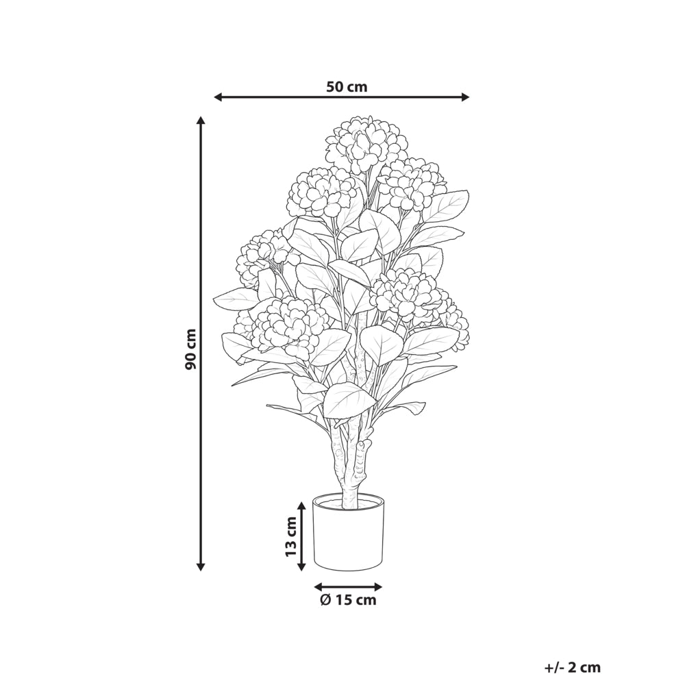 Pianta in vaso artificiale in materiale sintetico bianco, 90 cm, con fiori, accessorio decorativo per interni, realizzata a mano