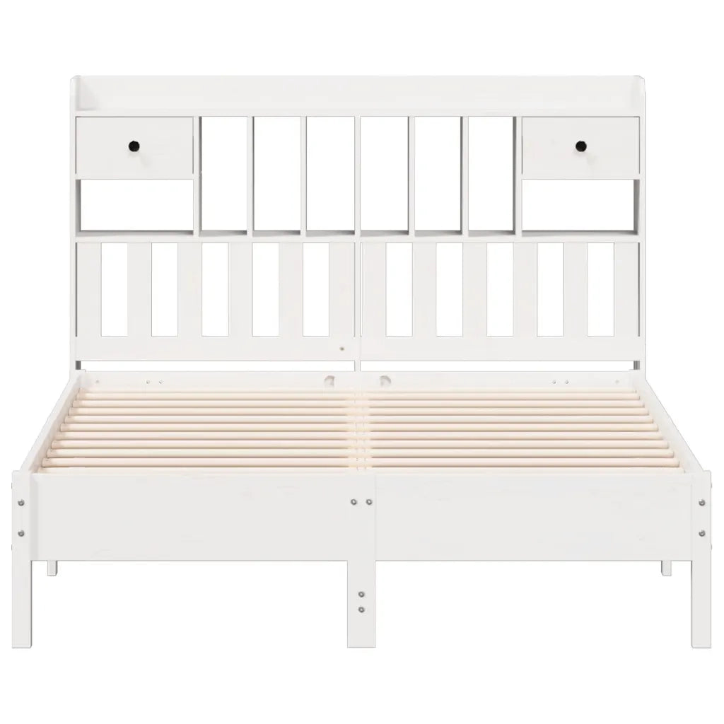Letto Libreria senza Materasso Bianco 160x200 cm Legno di Pino 3322904