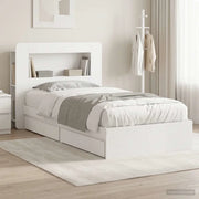 Telaio del letto con storage con cassetto Bianco 75 x 190 cm 3433616