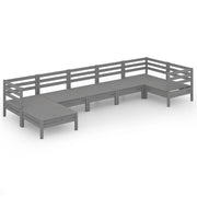 Set di mobili da giardino mobili da esterno 7 pezzi legno di pino massiccio grigio 02_0017408