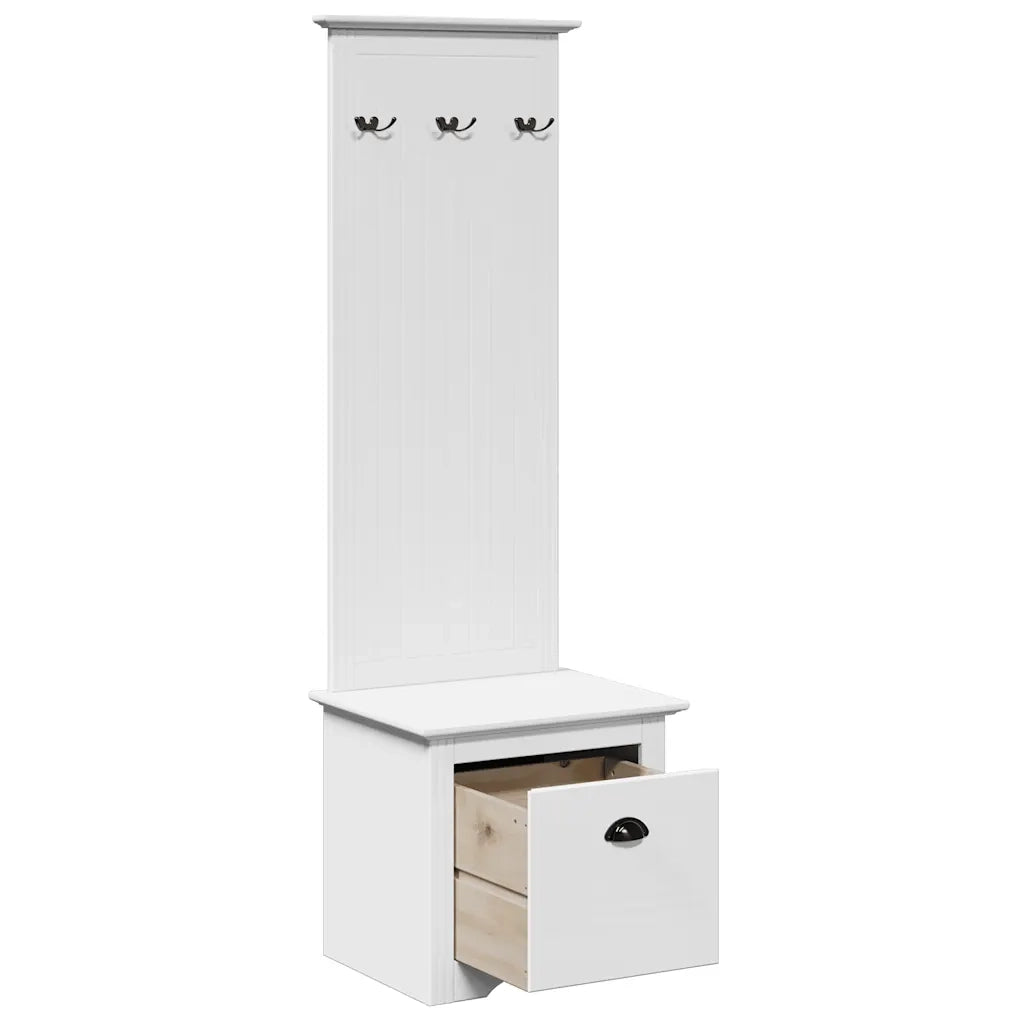 vidaXL Mobiletto da Ingresso con Ganci BODO Bianco 50x40x157 cm