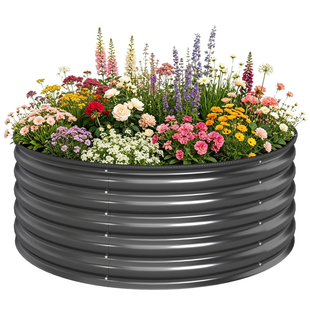 Vaso per piante in acciaio zincato ¨C zephmum ¨C grigio scuro 120x120x43 cm