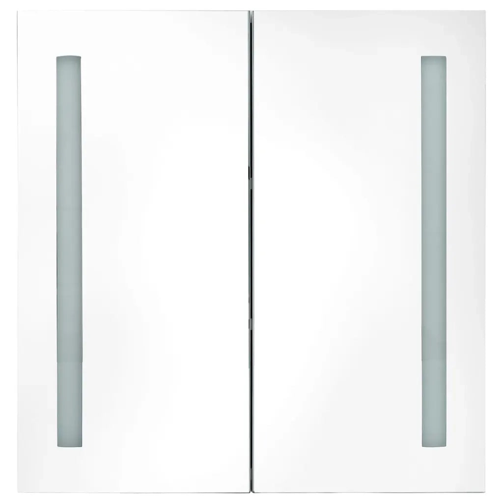 Armadietto Bagno con Specchio e LED Grigio Cemento 62x14x60 cm cod mxl 60662