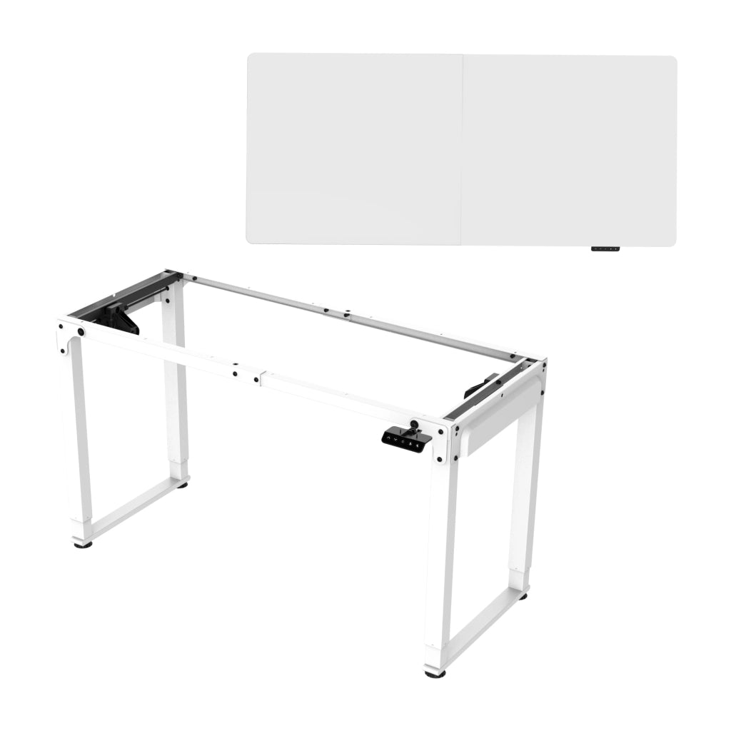 Scrivania Kirkkonummi con Piano Tavolo 180x80 cm cm Regolabile in Altezza - Bianco pro.tec