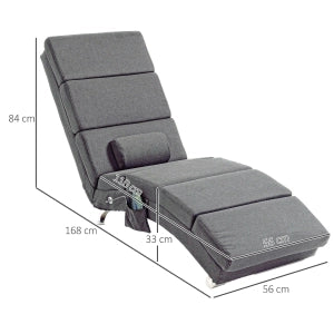 Poltrona relax con funzione massaggio, schienale alto, telecomando cablato, grigio scuro