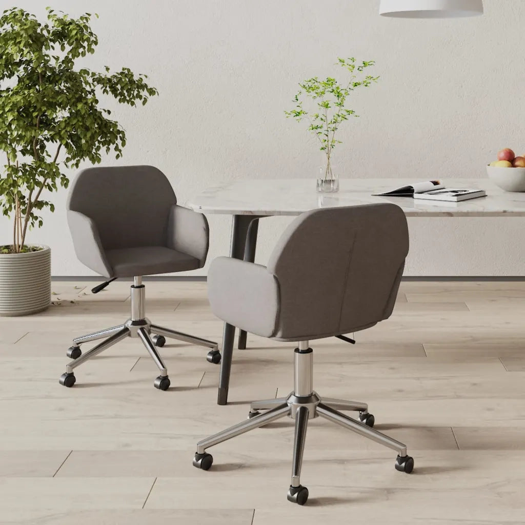 Sedie da Pranzo Girevoli 2 pz Grigio Scuro in Tessuto 3103087