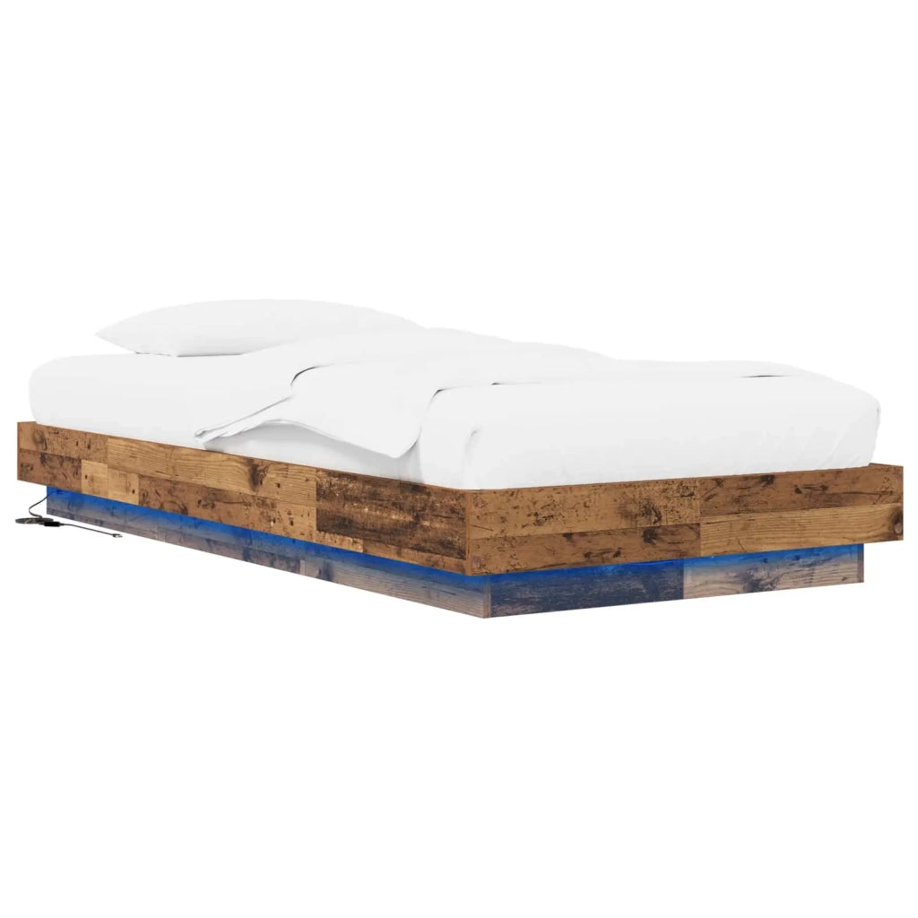 Letto con LED Legno antico 80 x 200 cm Legno ingegnerizzato 3429584