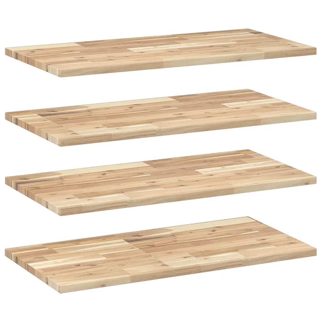 Mensole da Parete 4 pz 80x40x2 cm Legno Acacia Non Trattato 3279398