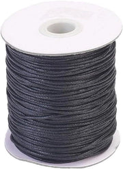 15 mm cordone di cotone intrecciato e imbevuto di cera - 100 yards/rotolo, per gioielli, macramè e ricamo - nero