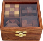 Puzzle in legno per adolescenti e adulti - Enigmatica serie 3D con scatola decorativa per conservazione
