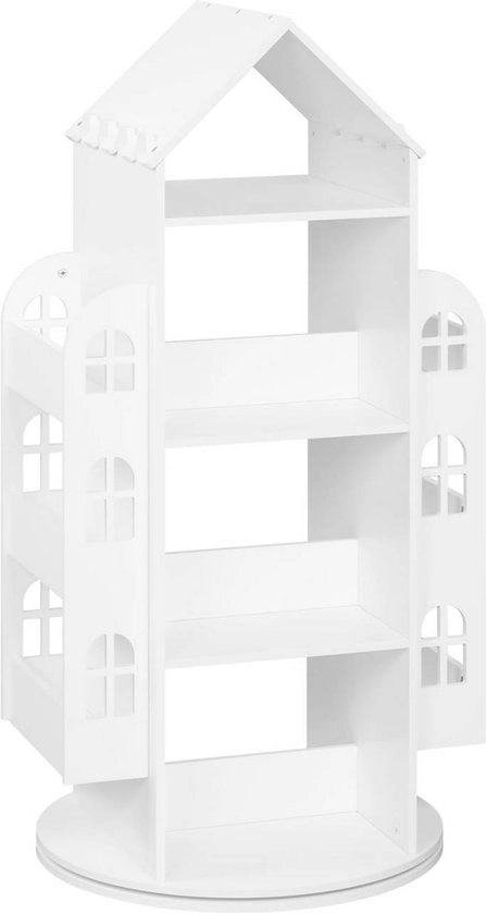 Cassa Rotante per Libri - Legno Massello - 3 Strati - 360° Girevole - Pannelli per Libri con Scomparti - Archiviazione Multifunzionale - Adatto per Camera dei Bambini, Sala da Pranzo o Ufficio