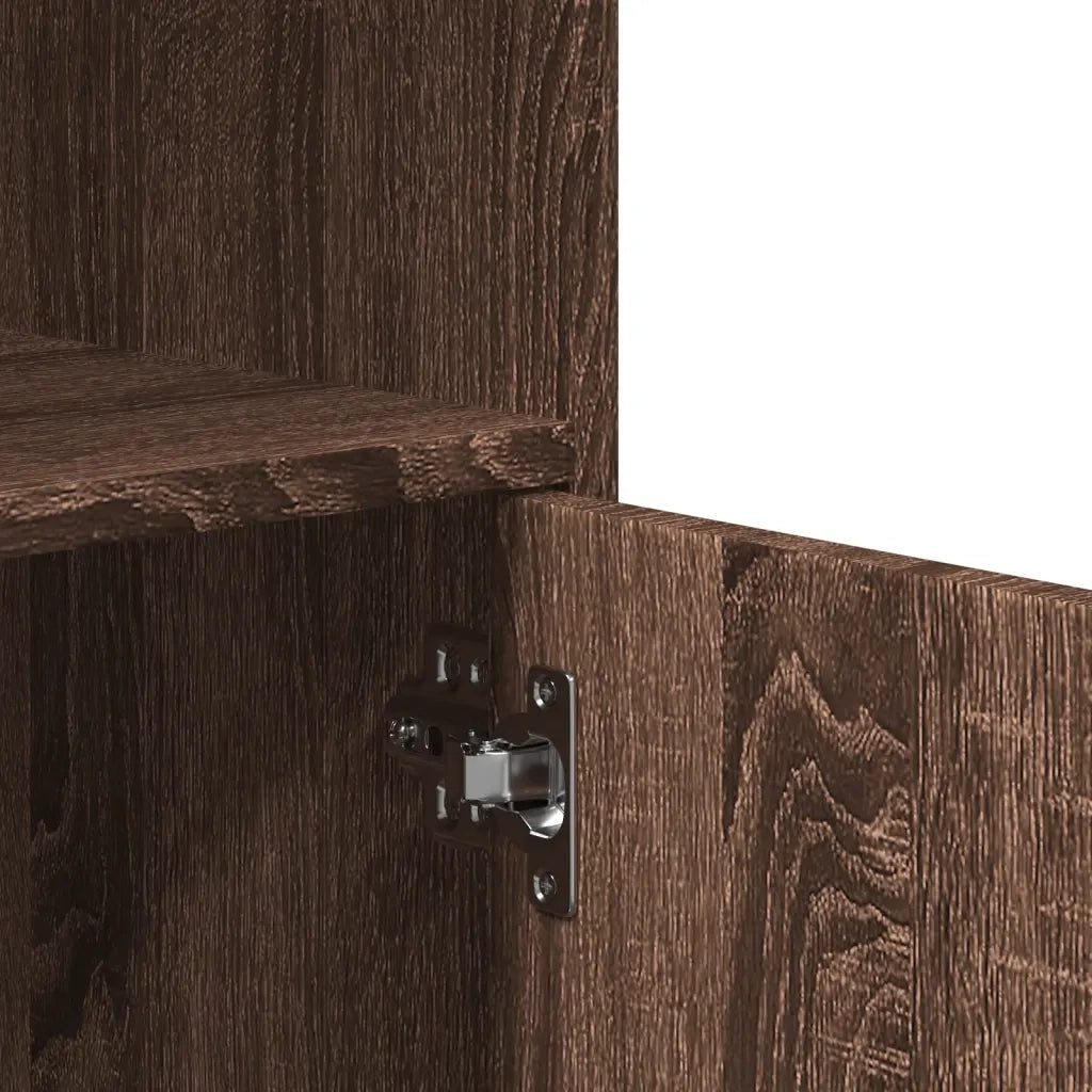 Mobiletto con Ruote Rovere Marrone 55x40x91 cm in Truciolato