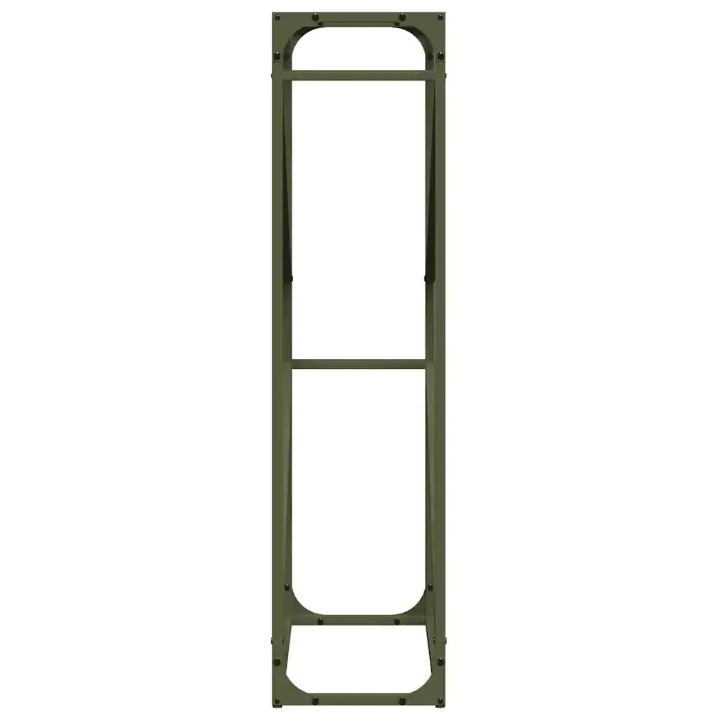 Rastrelliera per Legna da Ardere Verde Oliva 60x25x100 cm 864330