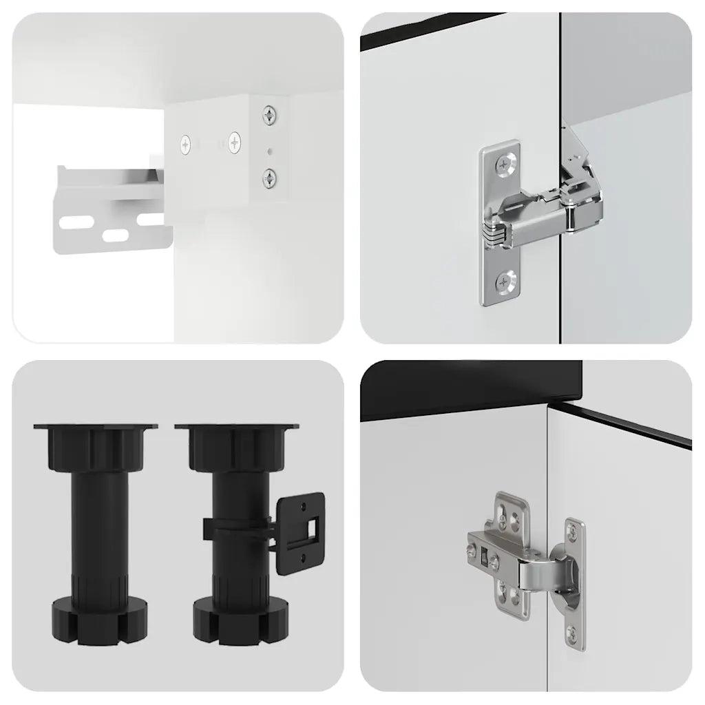 Set Mobili da Cucina 8 pz Kalmar Neri Legno Multistrato