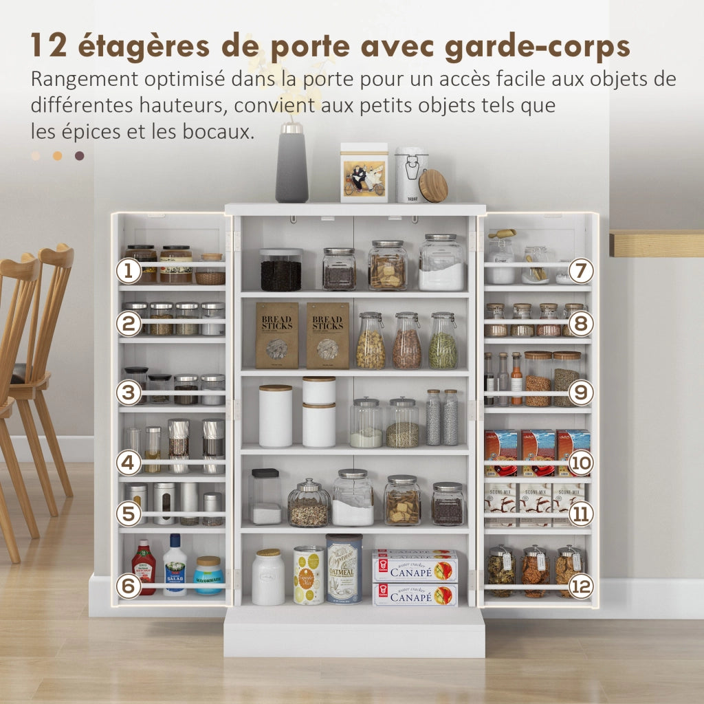 Armadio da Cucina con Ripiani e Porte ¨C zephmum ¨C Bianco 60x30x104 cm
