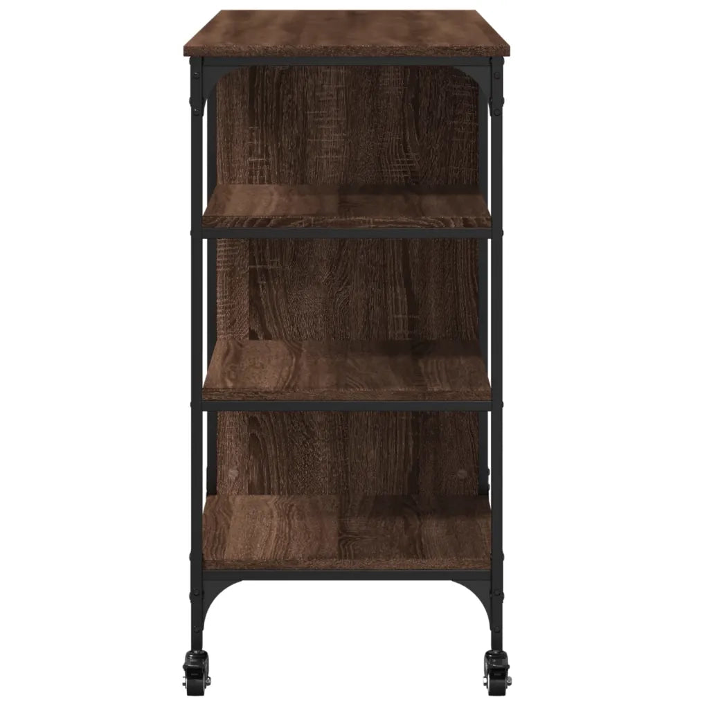 Carrello Cucina-Scaffale per Cucina Rovere Marrone 100x45x89,5 cm Legno Multistrato
