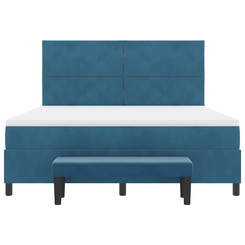 Letto a molle con testiera Blu scuro 200 x 180 cm Velluto 3344598