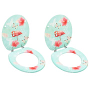Set di due sedili per WC con coperchio a chiusura ammortizzata MDF design Flamingo 02_0002973