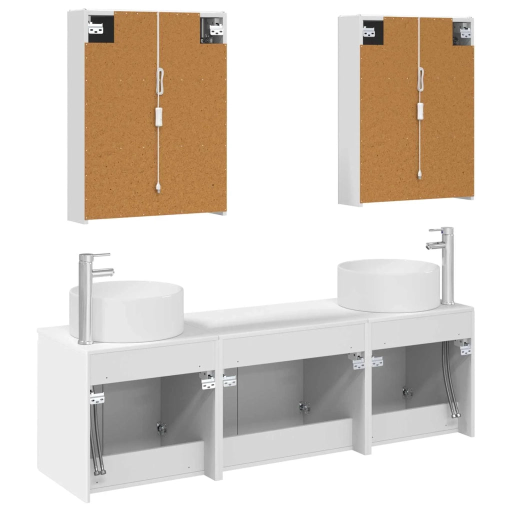 Set di Armadi da Bagno 5 pcs Bianco Legno ingegnerizzato 3406567