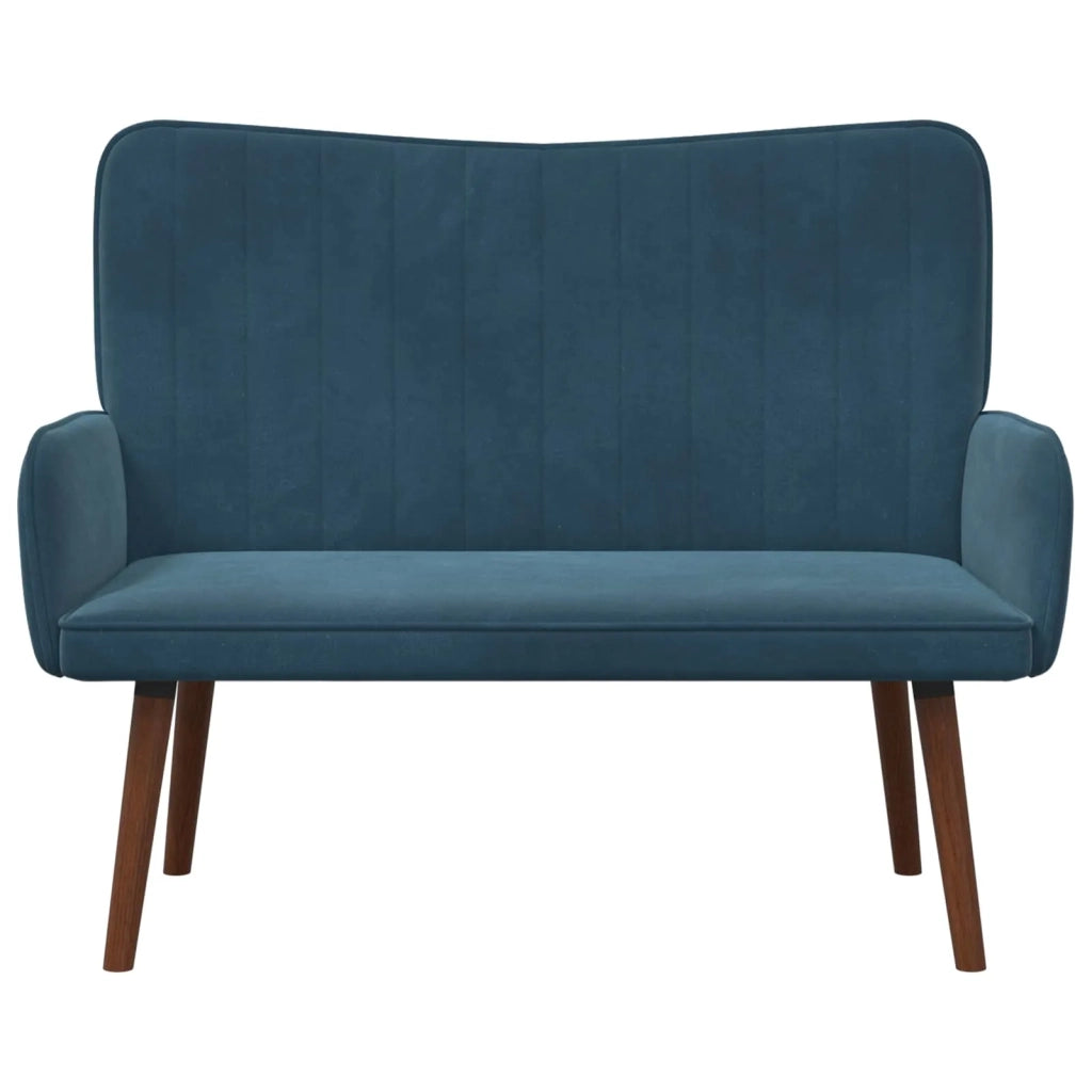 Sofa a Due Posti Blu 115 x 61 x 87 cm Velluto