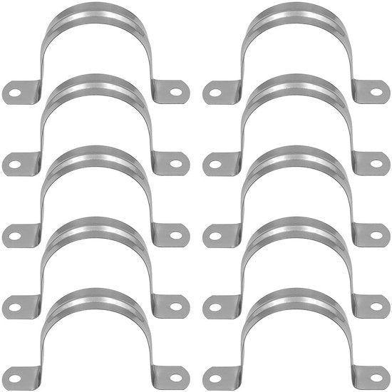 Pijpriemen 10 Stuks - U-vormige Buisklemmen in RVS 304 - Klemmen Resistenti e Durissime - Per Uso Interno/Esterno
