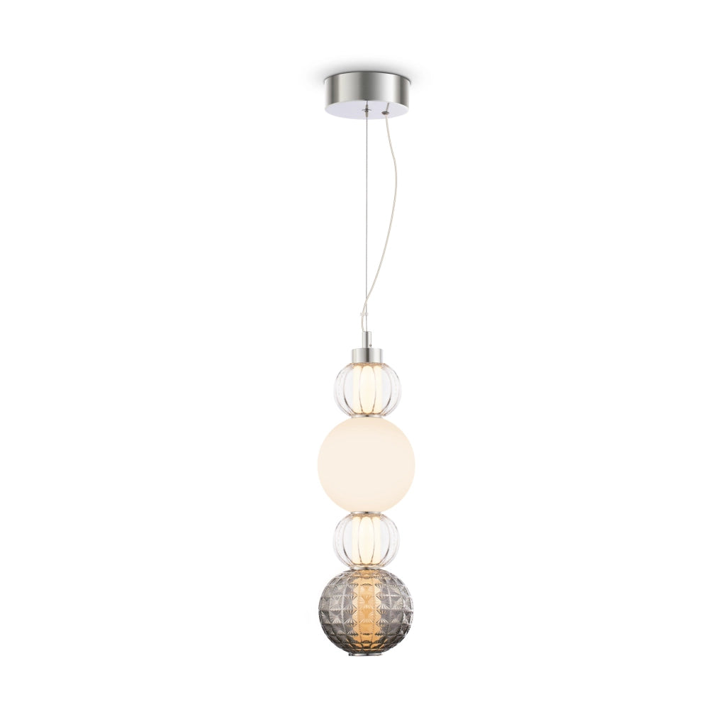 Maytoni Sospensione contemporanea Collar 1 luce LED integrato cromo metallo vetro trasparente