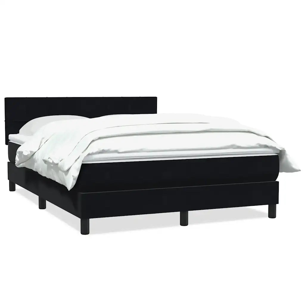 Giroletto a Molle con Materasso Nero 160x210 cm in Velluto