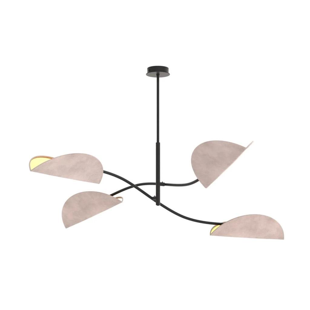 Plafoniera Moderna Ares Acciaio Nero Grigio 4 Luci E14 Ip20